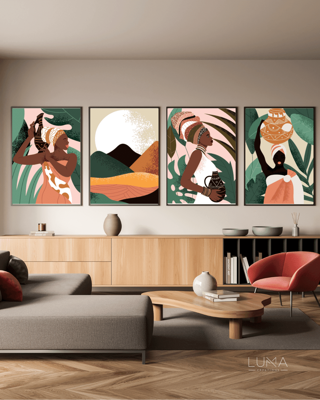 Africa Our Vibe Abstract Art Set