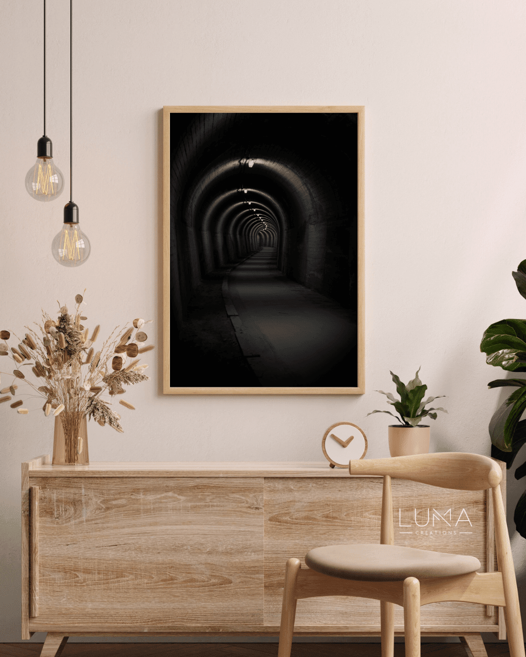Dark Tunnel Abstract Artwork