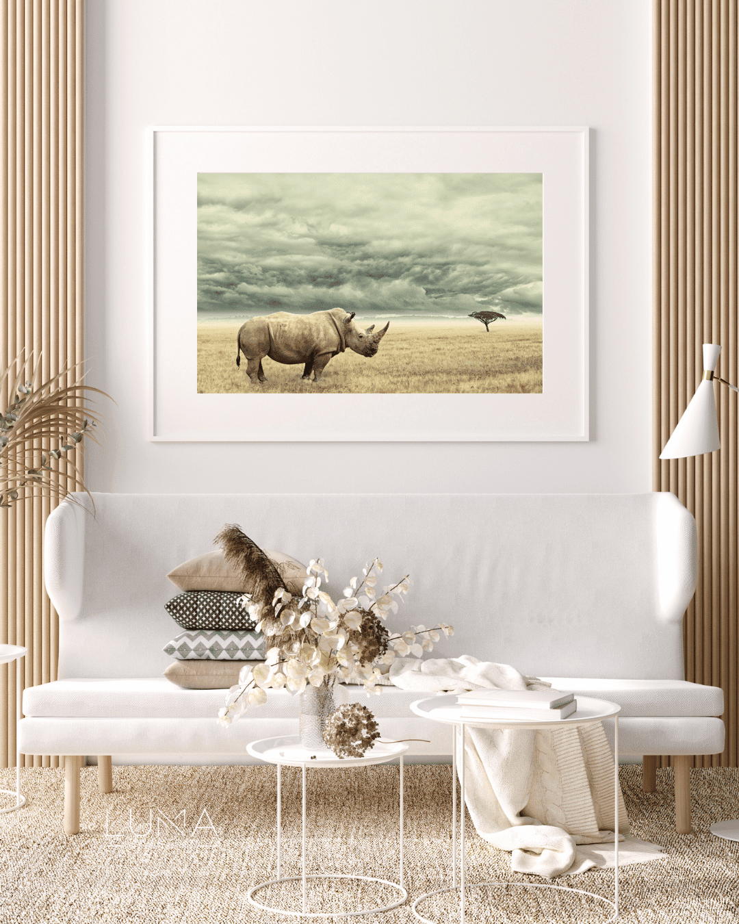 Rhino in the Horizon Animal Artwork