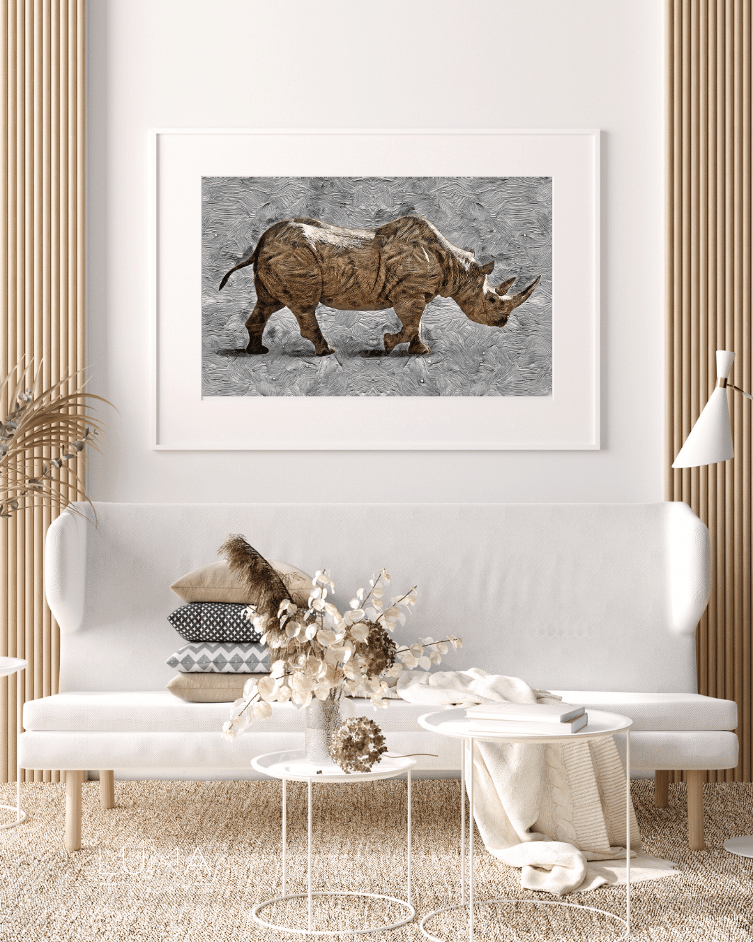 Textured Rhino Animal Artwork