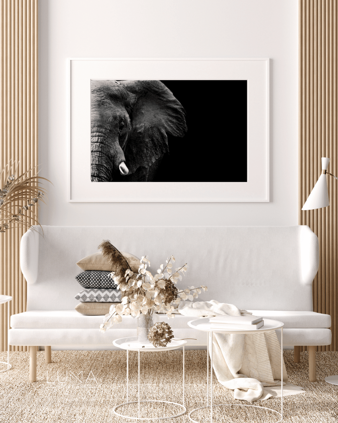 Elephant in the Dark Animal Artwork
