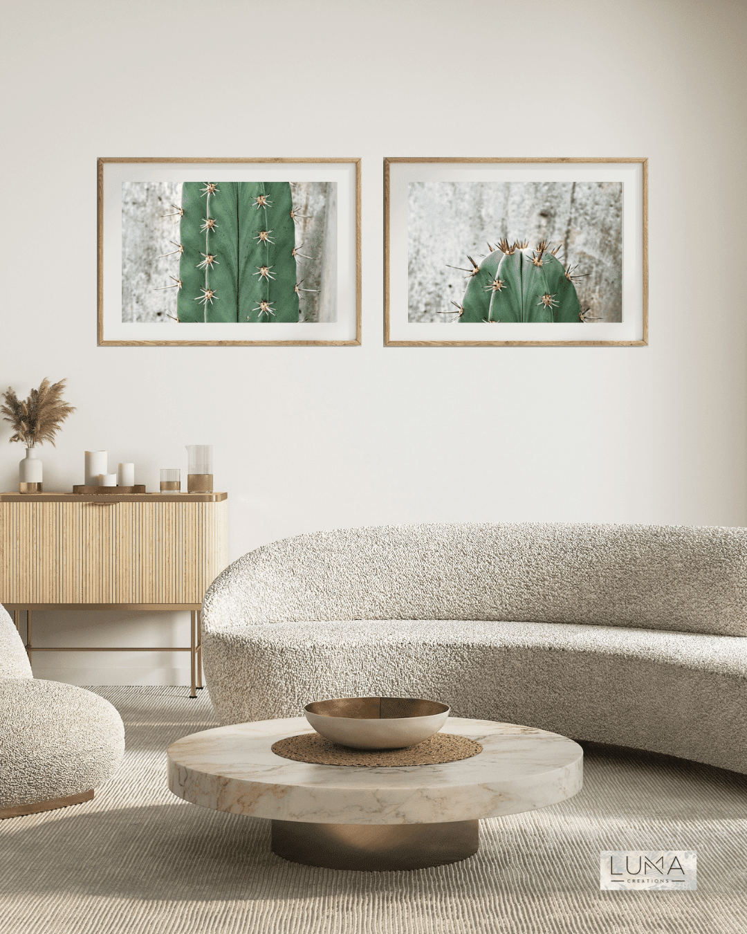 Prickly Cactus Nature Artwork Set of 2