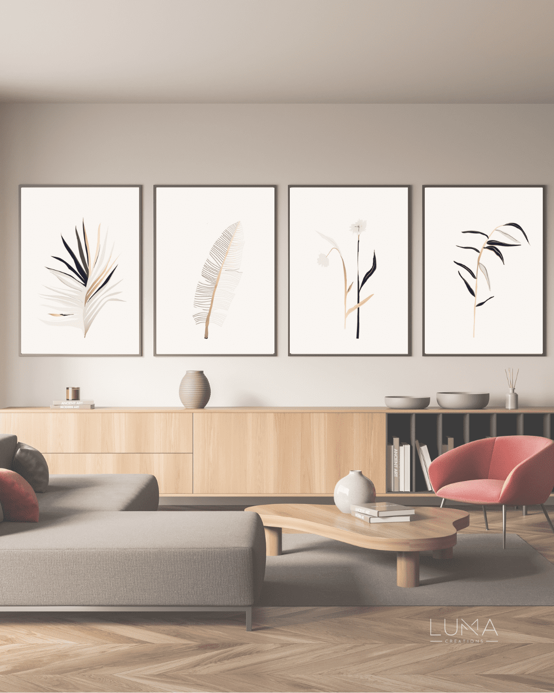 Fine Feathers Nature Artwork Set of 4