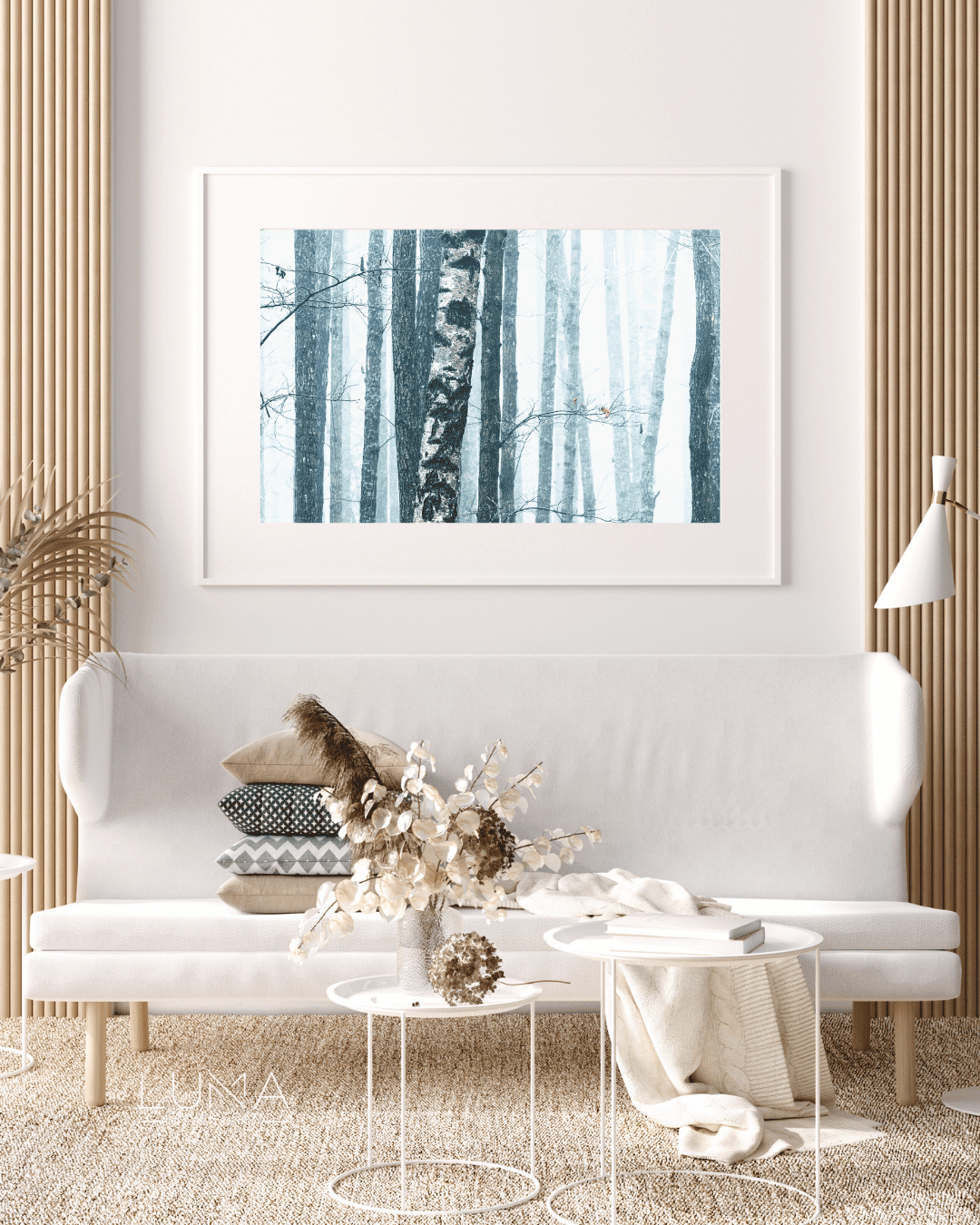 Skinny Trees in the Winter Lanscape Artwork