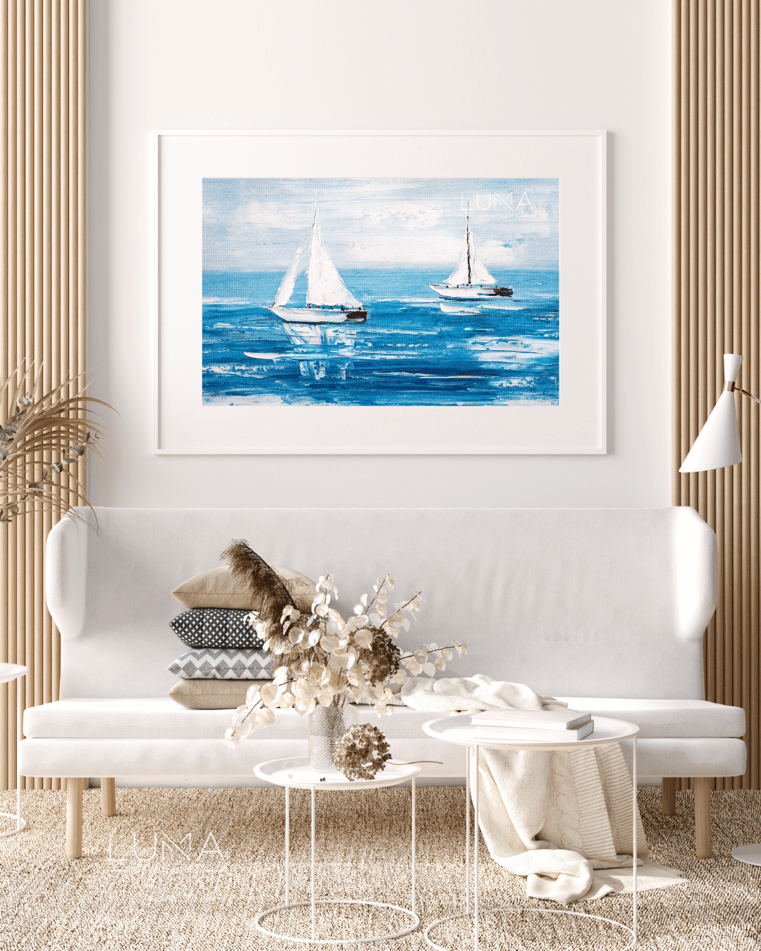 Sailing Blue Seas Landscape Artwork