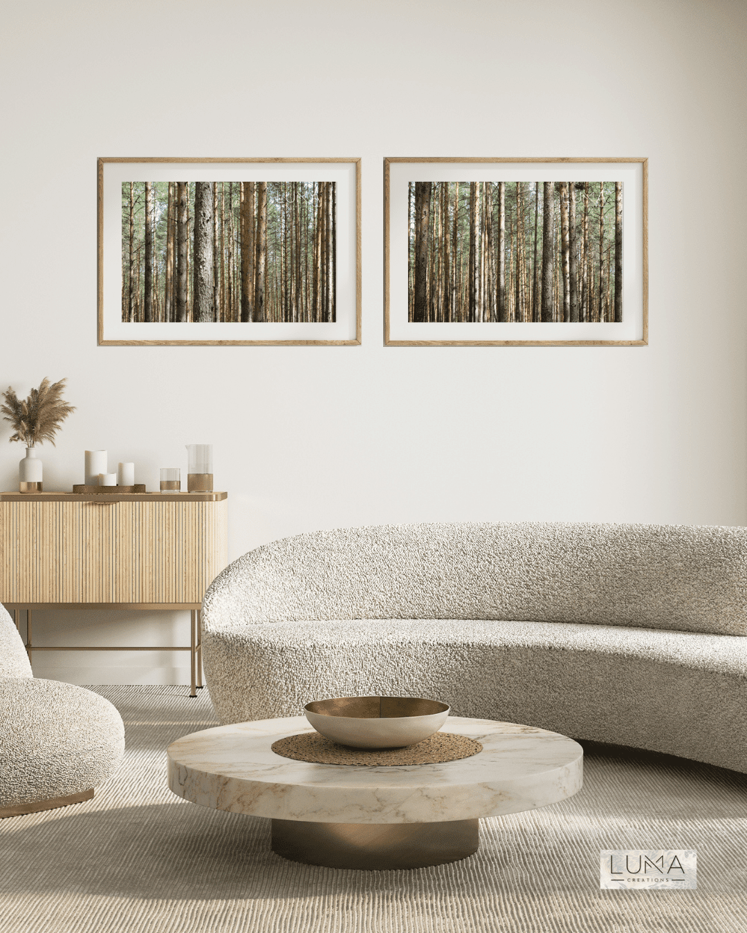 Skinny Forest Landscape Artwork Set of 2